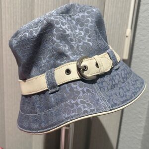 Coach Blue and Cream Bucket Hat